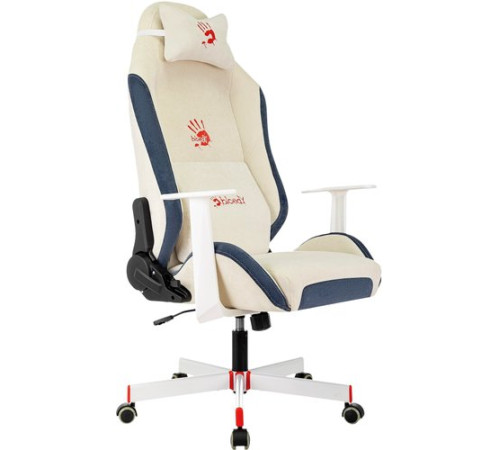Игровое геймерское кресло A4Tech Bloody GC-830 белый/синий