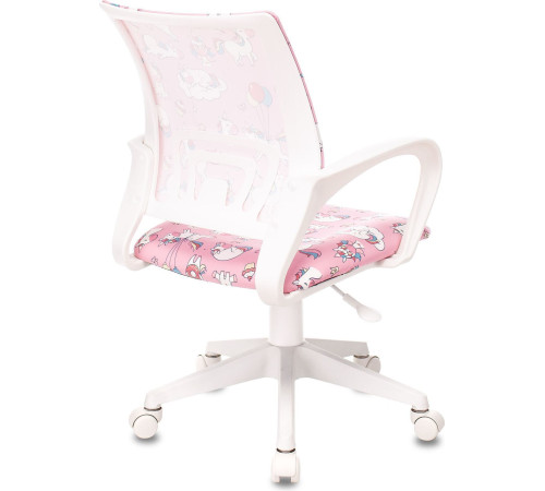 Компьютерное кресло Бюрократ Burokids 1W розовый единороги/пластик белый