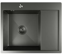 Кухонная мойка Mixline Pro 552926 черный графит, с сифоном