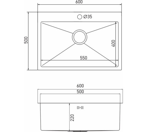 Кухонная мойка Mixline Pro 555135 бронза, с сифоном