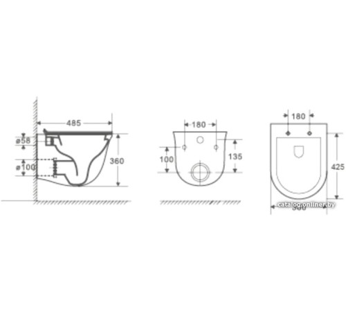 Унитаз подвесной WeltWasser Telbach 004 GL-WT белый глянец