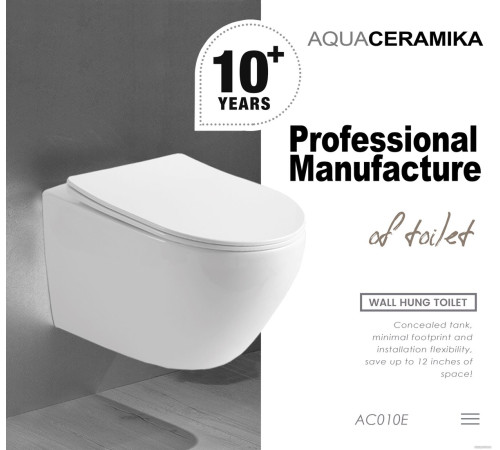 Унитаз подвесной Aquaceramika Pura AC010E