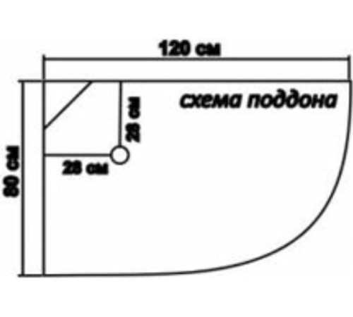 Душевой поддон Водный мир ВМ-8824 L 80x120