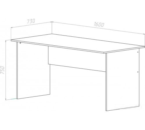Стол МДК СП5 1600x730x750 мм дуб млечный