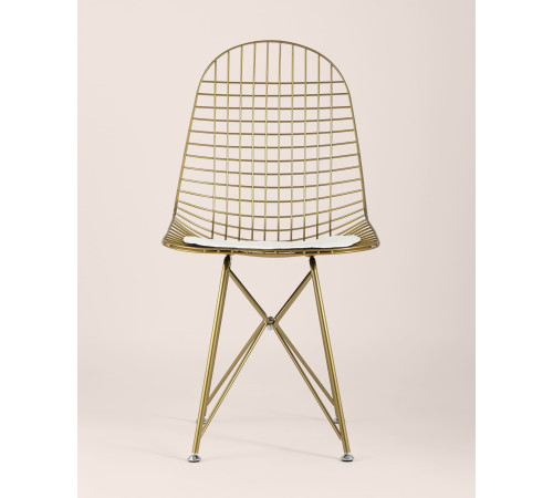 Стул Stool Group Eiffel золотой/белая подушка