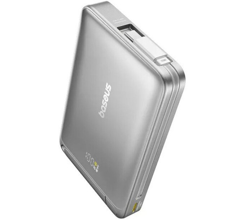 Внешний аккумулятор Baseus Nomos Qi2 Magnetic Power Bank 10000mAh серебристый