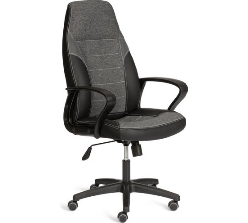 Офисное кресло TetChair Inter 24 кожзам/ткань черный/серый, 36-6/207/TW-12/TW-11