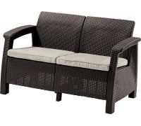 Садовый диван Keter Corfu II Love Seat 258946 коричневый