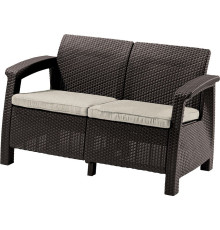 Садовый диван Keter Corfu II Love Seat 258946 коричневый