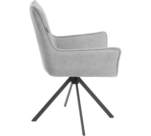 Стул с подлокотниками TetChair Мурано опора 360 велюр/букле HYP, светло-серый