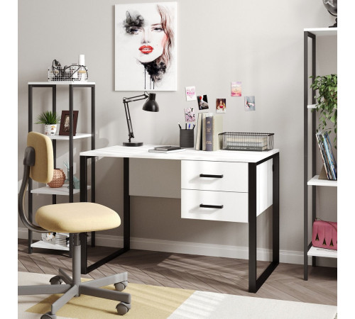 Стол Soma Slava 110x66 белый/черный