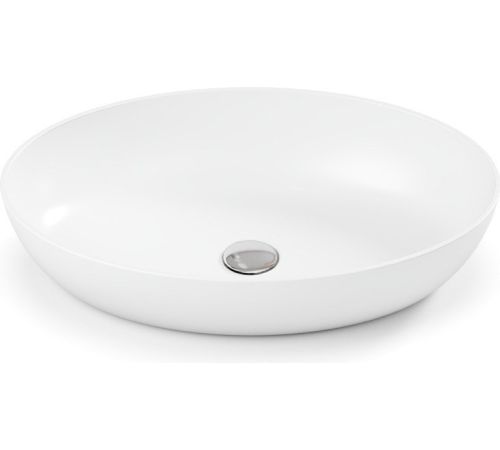 Умывальник Belux Турин 610 эллипс 18, белый матовый/Solid Surface