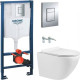 Унитаз подвесной Grado GD-W203T + GROHE Rapid SL 38772001 с кнопкой смыва