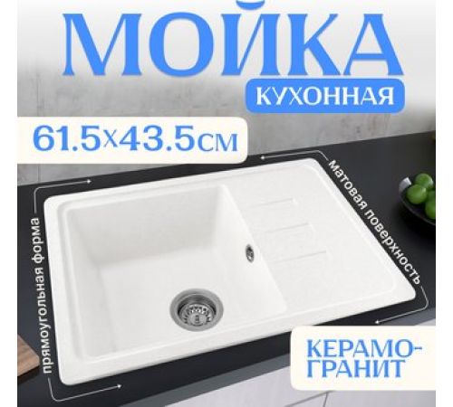 Кухонная мойка Saniteco Rosa белый