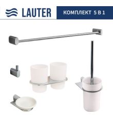 Набор аксессуаров для ванной Lauter 21SH2081 + 21SH2051 + 21SH2091 + 21SH42011 + 21SH2111 Chrome, 5 предметов