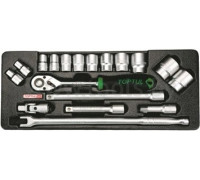 Набор торцевых головок  Toptul GCAT1801 18 предметов