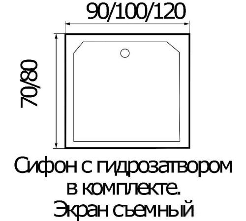 Душевой поддон River Wemor 90/70/24 S