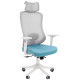 Кресло CHAIRMAN CH563 ткань/сетка, белый/бирюзовый