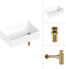 Умывальник Lauter 21518-1 + клапан 21190G + сифон 21635G золото