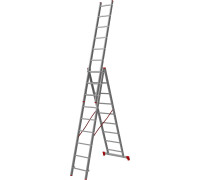 Лестница-стремянка Новая высота NV 123 алюминиевая трёхсекционная 3x9 ступеней