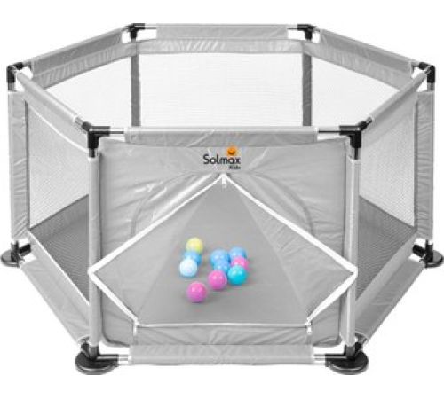Игровой манеж Solmax&Kids ZV97981 серый