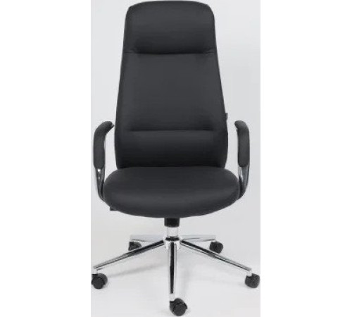 Офисное кресло AksHome Elema черная экокожа/хромированный металл