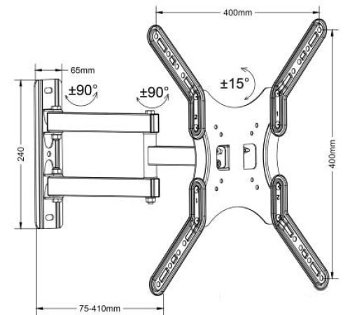 Кронштейн для телевизора Maclean MC-759 черный