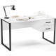 Стол Soma Slava 135x66 белый/черный