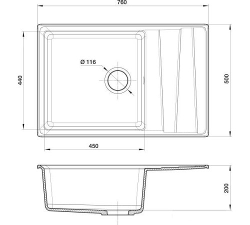 Кухонная мойка GranFest GF-LV-760L иней