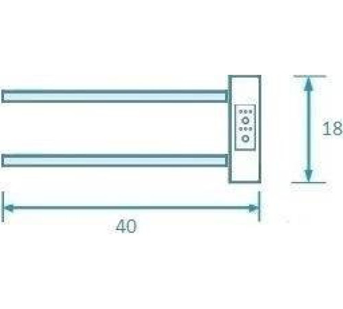 Полотенцесушитель Маргроид Ferrum Cook СНШ профильный 18*40 Графит, скрытого монтажа, таймер справа