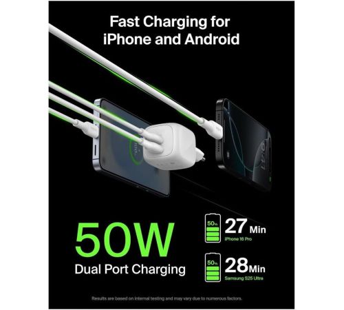 Сетевое зарядное Belkin WCH019KQWH белый