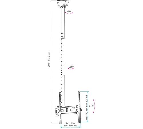 Кронштейн для телевизора VLK TRENTO-61 черный