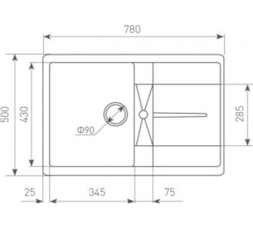 Кухонная мойка Zigmund & Shtain Rechteck 780 топленое молоко