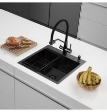 Кухонная мойка ARFEKA ECO AR мойка 500*500, коландер F, дозатор BLACK