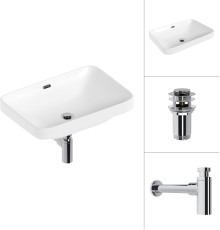 Умывальник Lauter 21441B + клапан 21190CH + сифон 21635CH хром