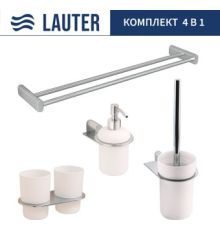 Набор аксессуаров для ванной Lauter 21SH2081 + 21SH42091 + 21SH42021 + 21SH2111 Chrome, 4 предмета