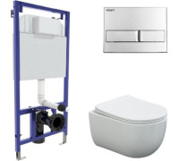 Унитаз подвесной Berges Wasserhaus Ventas Rimless + Visam Slim 525 EX-043237 с сиденьем