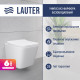 Унитаз подвесной Lauter Square 214903 + GROHE Rapid SL 38772001 прямоугольная, хром