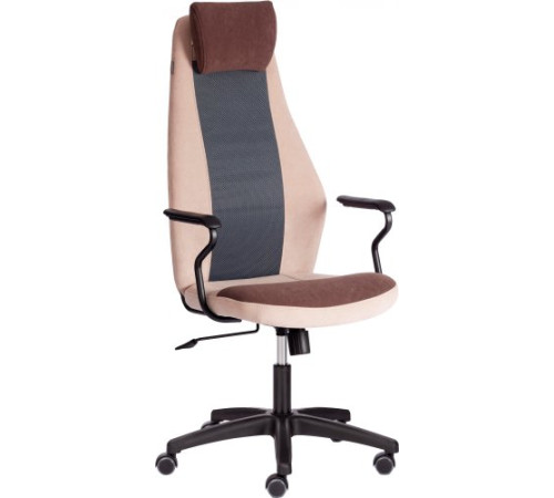 Офисное кресло TetChair Aviator флок/ткань коричневый/бежевый/серый