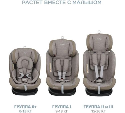 Детское автокресло Indigo Aero Isofix ST-3 бежевый лен