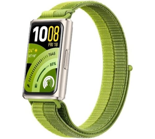 Фитнес-браслет Huawei Band 11 Pro серый, с зеленым нейлоновым ремешком, международная версия