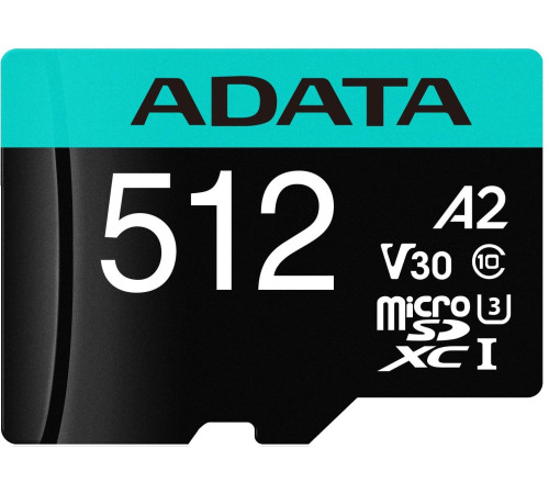 Карта памяти ADATA Premier Pro AUSDX512GUI3V30SA2-RA1 microSDXC 512GB с адаптером