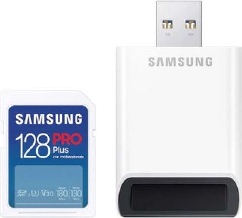 Карта памяти Samsung PRO Plus 2023 SDXC 128GB с кардридером