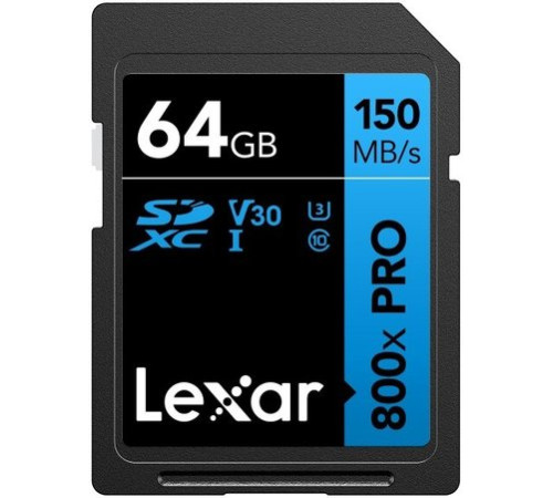 Карта памяти Lexar High-Performance 800x Pro SDXC LSD0800P064G-BNNNG 64GB