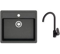 Кухонная мойка Berge BR-5750 + Like F8007122 черный
