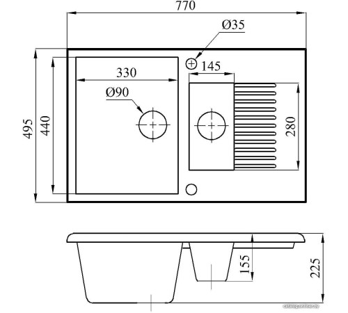 Кухонная мойка БелЭворс Forma L бежевый