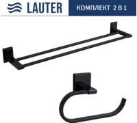 Набор аксессуаров для ванной Lauter 21SH8302 + 21SH8322 Matt Black, 2 предмета