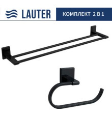 Набор аксессуаров для ванной Lauter 21SH8302 + 21SH8322 Matt Black, 2 предмета