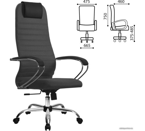 Офисное кресло Metta SU-B-10 хром, темно-серый