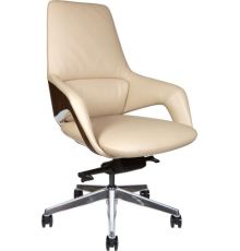 Офисное кресло Norden Шопен LB FK 0005-B Beige Leather кожа бежевая/алюминий